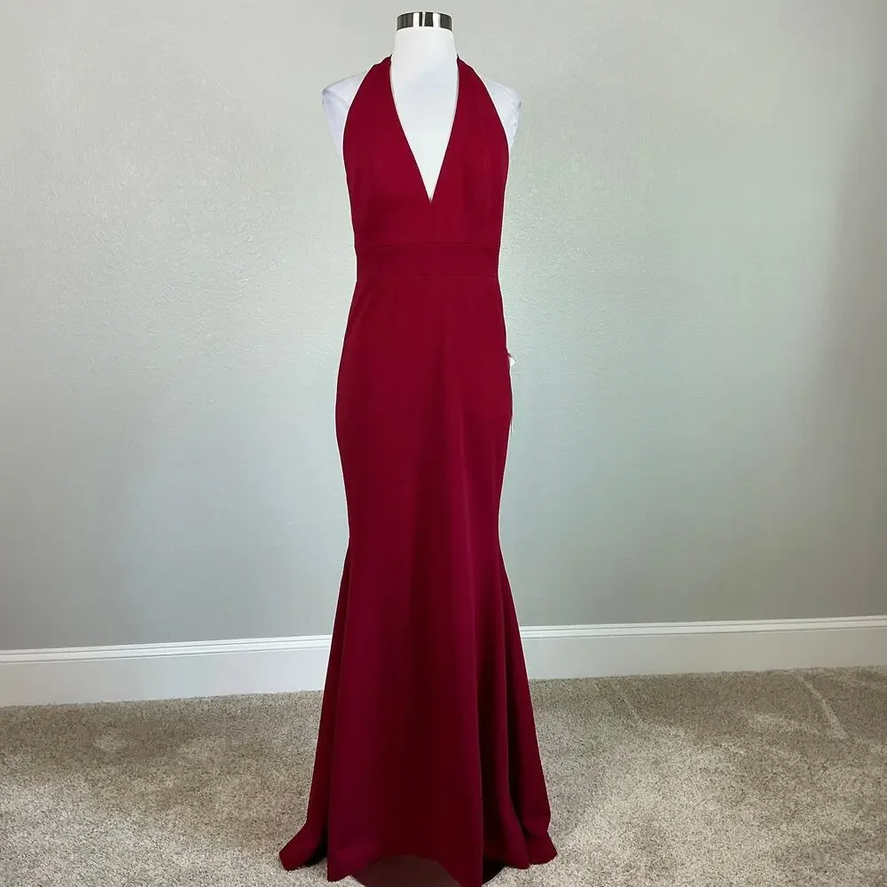 Dress the Population Women's Formal Dress Size Small Red Backless Mermaid Gown - Picture 2 of 12